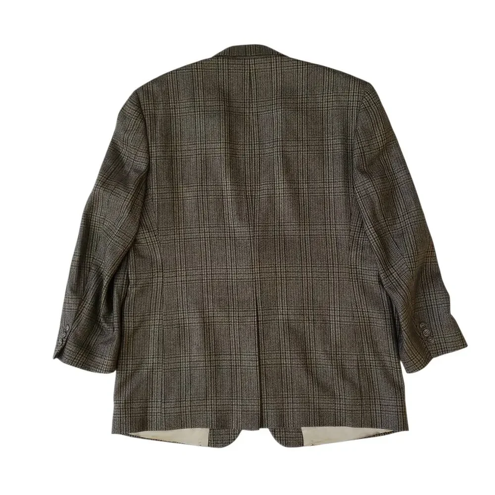 Brooks Brothers Prince of Wales Glen Plaid Wool Cashmere Blazer Sport Jacket 44R